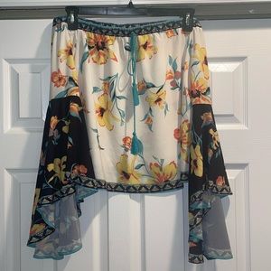 Off the shoulder floral shirt
